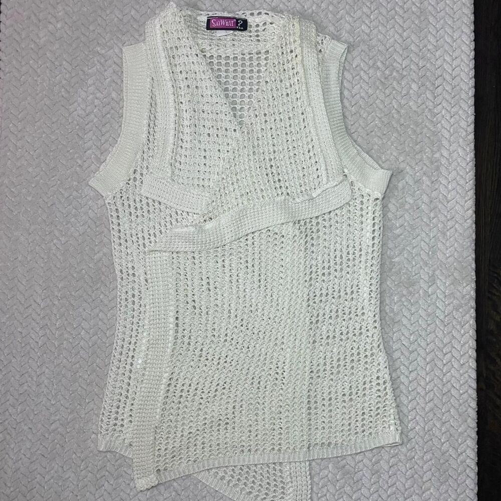 Say What? Y2K Crochet Cardigan Women's Large